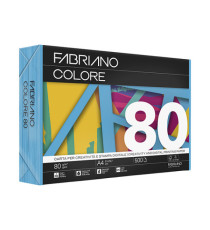 Carta Fabriano Colore - A4 - 80 gr - colori forti azzurro - Fabriano - conf. 500 fogli