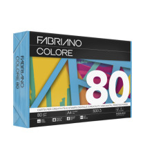 Carta Fabriano Colore - A4 - 80 gr - colori forti azzurro - Fabriano - conf. 500 fogli