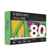 Carta Fabriano Colore - A4 - 80 gr - colori forti verde - Fabriano - conf. 500 fogli