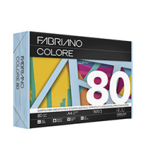 Carta Fabriano Colore - A4 - 80 gr - colori tenui celeste - Fabriano - conf. 500 fogli