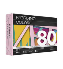 Carta Fabriano Colore - A4 - 80 gr - colori tenui rosa - Fabriano - conf. 500 fogli