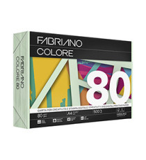 Carta Fabriano Colore - A4 - 80 gr - colori tenui verde chiaro - Fabriano - conf. 500 fogli