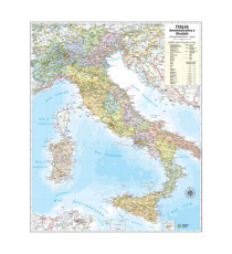 Carta geografica Italia amministrativa e stradale - murale - 67 x 85 cm - Belletti