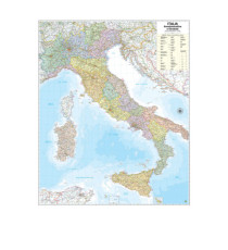 Carta geografica Italia amministrativa e stradale - murale - 97 x 122 cm - Belletti