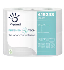 Carta igienica classica Freshen Tech - 3 veli - 230 strappi - diametro 12,2 cm -15,5 gr - 9,5 cm x 25,3 mt - Papernet -