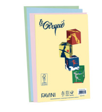 Carta Le Cirque - A4 - 80 gr - mix 4 colori pastello - Favini - conf. 200 fogli