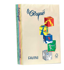 Carta Le Cirque - A4 - 80 gr - mix 5 colori pastello - Favini - conf. 500 fogli