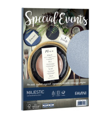 Carta metallizzata Special Events - A4 - 250 gr - argento - Favini - conf. 10 fogli