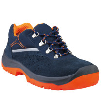Calzatura di sicurezza Rimini 4 S1P SRC - pelle scamosciata perforata - numero 36 - blu/arancio - Deltaplus