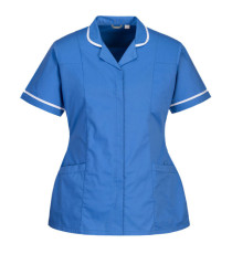 Camice da donna - maniche corte - elasticizzato - taglia L - azzurro - Portwest