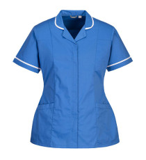 Camice da donna - maniche corte - elasticizzato - taglia M - azzurro - Portwest