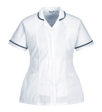 Camice da donna - maniche corte - elasticizzato - taglia M - bianco - Portwest