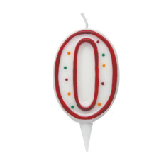 Candelina Zuccherino - numero 0 - H 8.5 cm - Big party