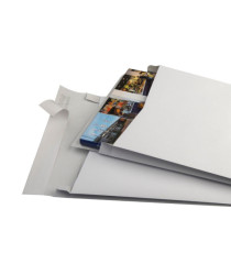 Buste a sacco Securitex - con soffietti - B4 - 25 x 35,3 x 3,8 cm - 130 gr - bianco - Bong Packaging - conf. 100 pezzi