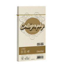 Buste Calligraphy Lino - 110 x 220 mm - 120 gr - avorio 02 - Favini - conf. 25 pezzi