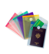 Buste con velcro - formato verticale - 11,4 x 15,8 cm - PP - colori assortiti - Djois - conf. 6 pezzi