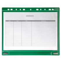 Buste forate - per supporti magnetici ad anelli - A4 - verde - Djois - conf. 5 pezzi