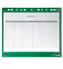 Buste forate - per supporti magnetici ad anelli - A4 - verde - Djois - conf. 5 pezzi