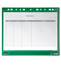 Buste forate - per supporti magnetici ad anelli - A4 - verde - Djois - conf. 5 pezzi