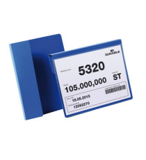 Buste identificative - con aletta pieghevole - A5 orizzontale - blu - Durable - conf. 50 pezzi