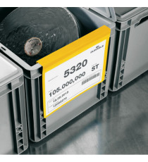 Buste identificative - con aletta pieghevole - A5 orizzontale - giallo - Durable - conf. 50 pezzi