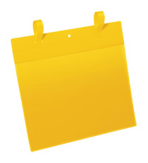 Buste identificative - con fascette di aggancio - A4 orizzontale - giallo - Durable - conf. 50 pezzi