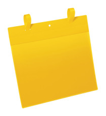 Buste identificative - con fascette di aggancio - A4 orizzontale - giallo - Durable - conf. 50 pezzi
