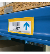 Buste identificative magnetiche - 100 x 38 mm - giallo - Durable - conf. 50 pezzi