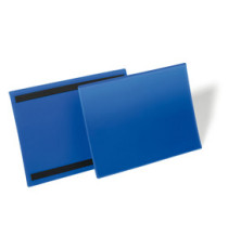 Buste identificative magnetiche - A4 orizzontale - blu - Durable - conf. 50 pezzi