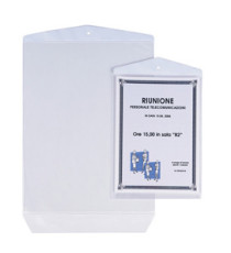 Buste Porta Avvisi Appendicartello - PVC - 22 x 30 cm - trasparente - Sei Rota - conf. 10 pezzi