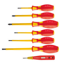 Cacciaviti isolati 1000 V - con cercafase - misure assortite - Valex - conf. 7 pezzi