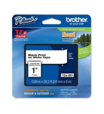 Brother - Nastro - Nero/Bianco - TZE251 - 24mm x 8mt