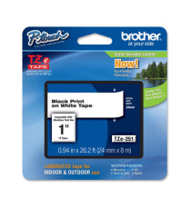 Brother - Nastro - Nero/Bianco - TZE251 - 24mm x 8mt