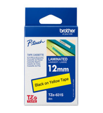 Brother - Nastro - Nero/Giallo - TZE631S - 12mm x 4mt