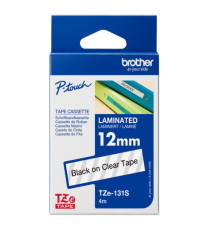 Brother - Nastro - Nero/Trasparente - TZE131S - 12mm x 4mt
