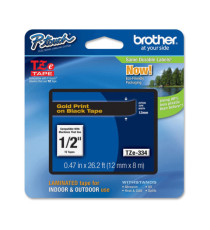 Brother - Nastro - Oro/Nero - TZE334 - 12mm x 8mt