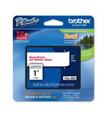 Brother - Nastro - Rosso/Bianco - TZE252 - 24mm x 8mt