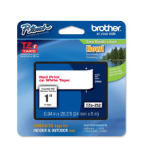 Brother - Nastro - Rosso/Bianco - TZE252 - 24mm x 8mt