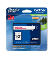 Brother - Nastro - Rosso/Bianco -TZE232 -12mm x 8mt