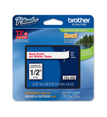 Brother - Nastro - Rosso/Bianco -TZE232 -12mm x 8mt