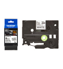 Brother - Nastro laminato flessibile - Nero / Bianco - TZEFX211 - 6mm x 8mt