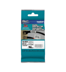 Brother - Nastro laminato flessibile - Nero/Bianco - TZEFX231 - 12mm x 8mt