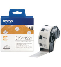 Brother - Rotolo 1000 Etichette quadrate 23 x 23 mm - Nero/Bianco - DK-11221