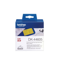 Brother - Rotolo etichetta continua - carta adesiva rimovibile - Nero/Giallo - 62mm x  30,48mt - DK-44605