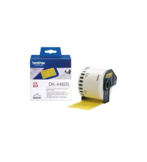 Brother - Rotolo etichetta continua - carta adesiva rimovibile - Nero/Giallo - 62mm x  30,48mt - DK-44605