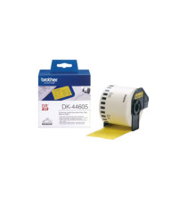 Brother - Rotolo etichetta continua - carta adesiva rimovibile - Nero/Giallo - 62mm x  30,48mt - DK-44605