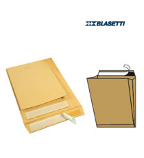 Busta a sacco Monodex - soffietti laterali - strip adesivo - 19 x 26 x 4 cm - 100 gr - avana - Blasetti - conf. 250 pezz