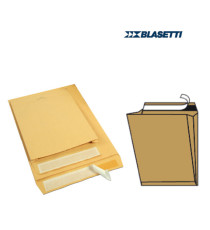 Busta a sacco Monodex - soffietti laterali - strip adesivo - 19 x 26 x 4 cm - 100 gr - avana - Blasetti - conf. 250 pezz