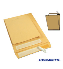 Busta a sacco Monodex - soffietti laterali - strip adesivo - 25 x 35,3 x 4 cm - 120 gr - avana - Blasetti - conf. 250 pe