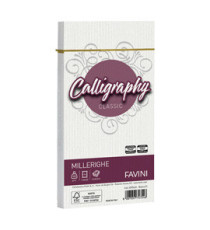 Busta Calligraphy Millerighe - 110 x 220 mm - 100 gr - bianco 01 - Favini - conf. 25 pezzi
